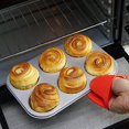 thumbnail image 5 of 2 manoplas de silicona para horno, guantes gruesos, agarraderas con agarraderas resistentes al calor, agarraderas de cocina resistentes al calor para cocinar hornear rojo, 5 of 5