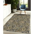 thumbnail image 4 of East Decorative Rug, Modern Autumn Season Wavy Holiday Festival Celebration Oriental Art Print, Quality Carpet for Bedroom Dorm and Living Room, 6 Sizes, Grey Yellow, by Ambesonne, 4 of 4
