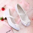 thumbnail image 4 of Kushyshoo White Girls Dress Shoes Mary Jane 1.5in Low Heel Pumps Wedding Party Princess 2M, 4 of 7