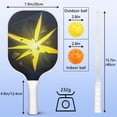 thumbnail image 4 of Pickleball Paddles Set Of 2, Fiberglass Surface, Thunder, Speed Print, 4 Balls & Bag, 4 of 5
