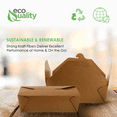thumbnail image 4 of [50 PACK] Take Out Food Containers 66 oz Kraft Brown Paper Take Out Boxes Microwaveable Leak and Grease Resistant Food Containers - To Go Containers for Restaurant, Catering - Recyclable Lunch Box #3, 4 of 7