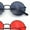 Red & Black, variant on SA106 Retro Vintage Flat Color Circle Round Lens Sunglasses Gold Brown
