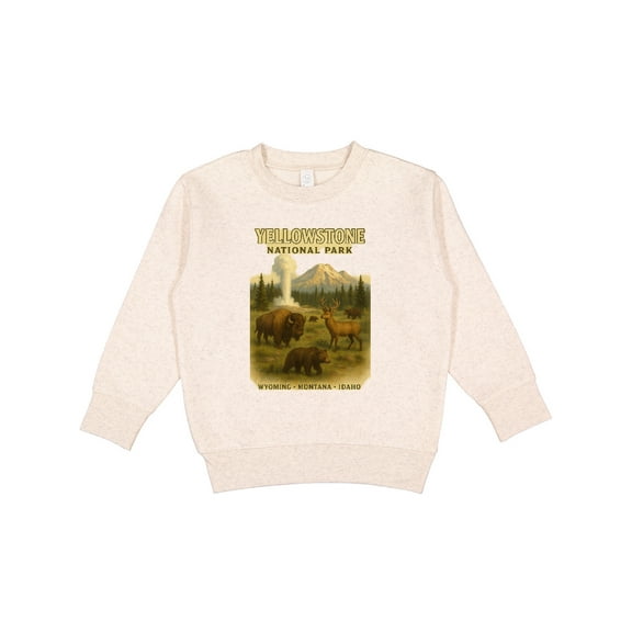 Inktastic Yellowstone National Park Wildlife Vintage Poster Toddler Sweatshirt
