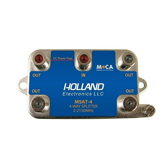 Holland Electronics MSAT-4 MoCA 4-Way Splitter DIRECTV Approved - New MDU