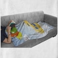 thumbnail image 6 of Yellow Submarine Soft Flannel Fleece Throw Blanket, Blue Sky with Colorful Balloons Seagulls Clouds Nursery Kids Birds Art, Cozy Plush for Indoor and Outdoor Use, 50" x 70", Multicolor, by Ambesonne, 6 of 6