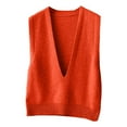 thumbnail image 4 of DHFJKG Womens Sweater Vests Layering Top Knitted Solid Color Sleeveless Deep V Neck Tunic Pullover Loose Fit Casual Tops, 4 of 4