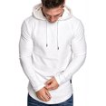 thumbnail image 3 of UKAP Chandails en Molleton pour Hommes Sweat à Capuche à Cordon Manches Longues Coupe Régulière Automne Blanc G, 3 of 6