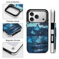 thumbnail image 5 of Wallet Case For Apple iPhone Air / 17 Pro / 17 Pro Max Series with Card Holder, PU Leather Kickstand Card Slots Screen Protector Included For iPhone 17 Series, Butterfly Ocean, 5 of 8