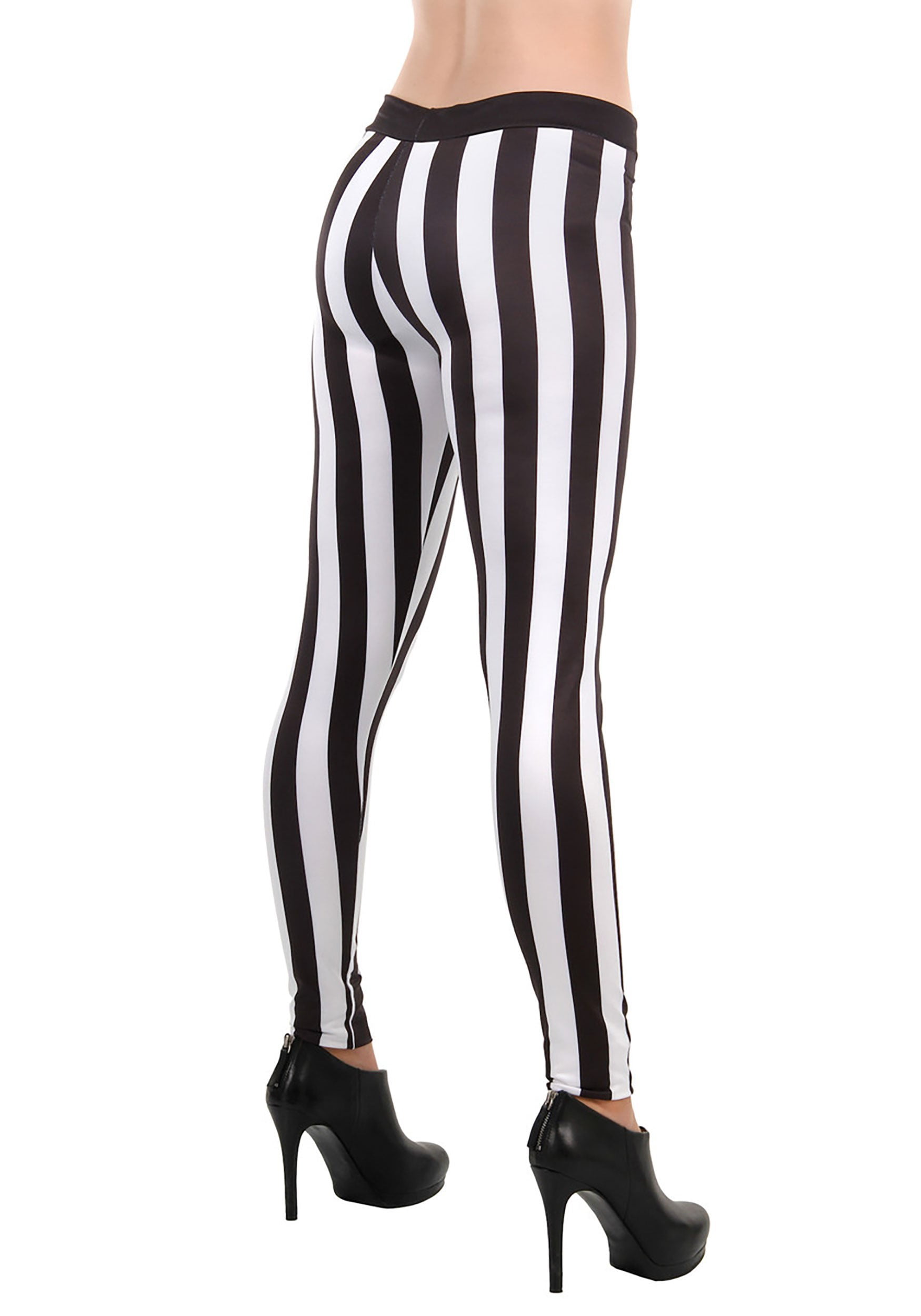 Black and White Striped Leggings