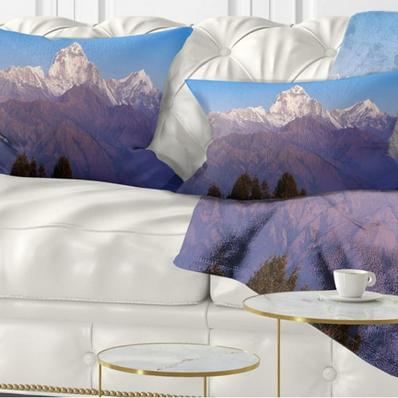 Designart 12" x 20" Multi-color Polyester Throw Pillow