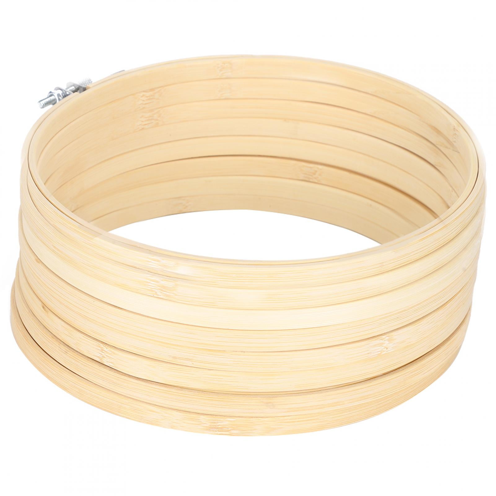 Lot De 6 Cercles à Broder Imitation Bois | Format Ovale 12x9 Cm (4.7x3.5 Pouces) | Avec Anneau De Suspension | Pour Broderie Et DIY - 2
