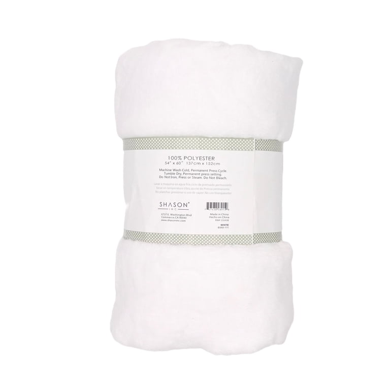 Plush Coral Fleece Fabric Precut, 54" x 1.5 Yd, White photo 2