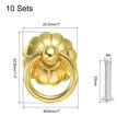 thumbnail image 2 of Uxcell 10 Sets Vintage Drop Ring Knobs for Dresser Drawer, Yellow Bronze(32.7mm/1.3" Long), 2 of 5