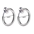 thumbnail image 3 of BNNG Retractable Earrings No Need Piercing Men Women Classic -hop Hoop Earrings Hoop Earrings for Women Lightweight Open Hoops Trendy Hoop Earrings for Women, 3 of 4
