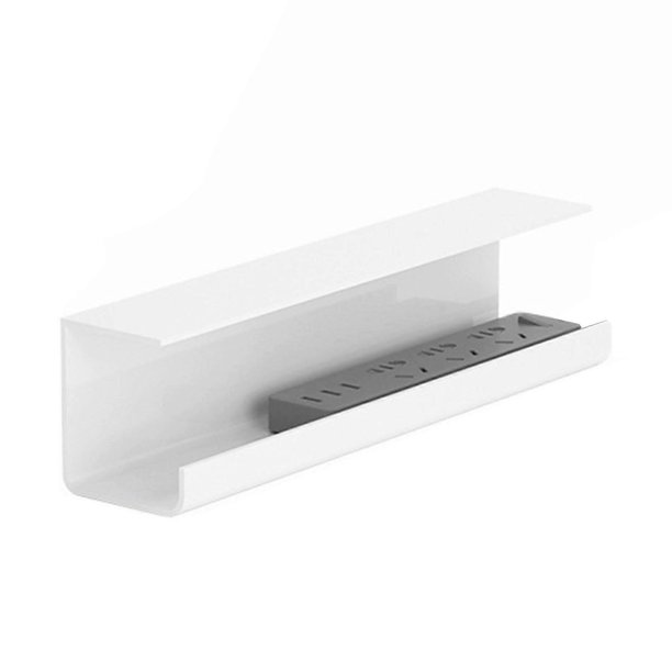 Simple and Modern Under Table Cable Storage Box, Large Capacity Cable Management Box, Practical Desk Cable Storage Box – White A