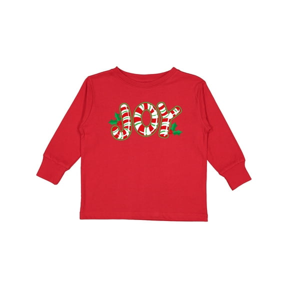 Inktastic Candy Cane Joy Boys or Girls Long Sleeve Toddler T-Shirt