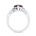thumbnail image 2 of Rosec Jewels Heart Garnet Solitaire Promise Ring with Diamond, Minimal Heart Ring - 6 mm, 14K White Gold, US 12.00, 2 of 8