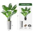 thumbnail image 3 of Artificial Tree in White Marble Effect Planter, Fake Monstera Silk Tree for Indoor and Outdoor Home Decoration - 65" Overall Tall (Plant Pot Plus Tree), 3 of 5