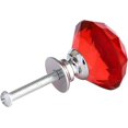 thumbnail image 2 of 12 pomos de cristal con forma de diamante de 40 mm con tornillos para cajón, tirador utilizado para cocina, armario (rojo), 2 of 5
