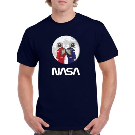 NASA Nasa Astronaut Duo Over Moon T-Shirt Men -NASA Designs Male 5X-Large
