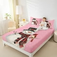 thumbnail image 4 of Manfei Kawaii Snowman Twin Sheet Sets for Kids Children, Merry Christmas Twin Fitted Sheet, Snow Cardinal Bird Flat Sheet, Pink Home Decor 3pcs, 4 of 7