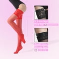 thumbnail image 3 of Bas Cuisses G&Y avec Silicone - Collants en Nylon 15D Transparents à Dentelle, Maintien, pour Femmes, 3 of 7