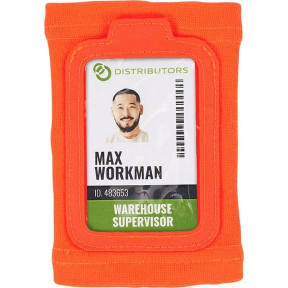 Squids 3388 Wrist ID/Badge Holder, Vertical, Orange, 3.5 x 5.5 Holder, 2.75 x 3.75 Insert