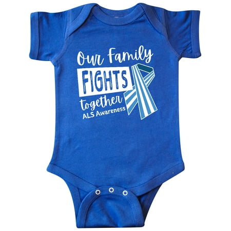 

Inktastic Our Family Fights Together ALS Awareness Gift Baby Boy or Baby Girl Bodysuit