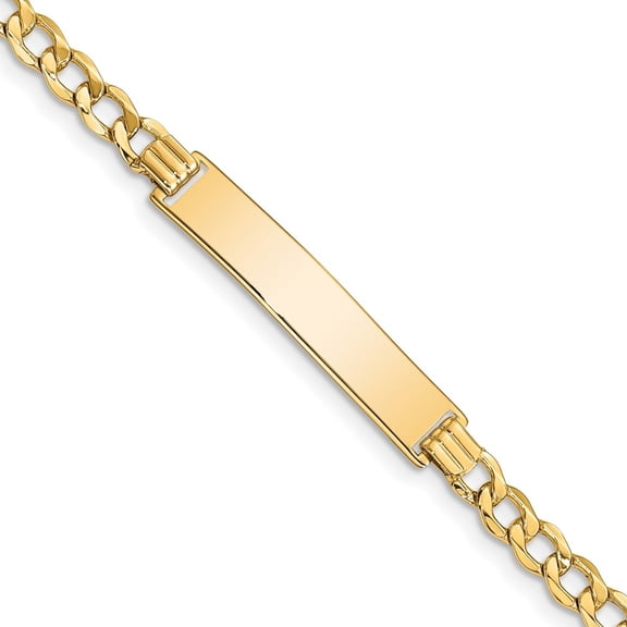 Auriga Fine Jewelry 10K Yellow Gold Semi-Solid Curb Link Id Bracelet 7" for Women