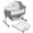 Grey, variant on SHUO Y - 4-in-1 Multi-function Baby Crib with Changing Station, Height Adjustable Bedside Baby Bassinet with Basket & Mosquito Net for 0-24 Months, 22 lbs Capacity (Pink)