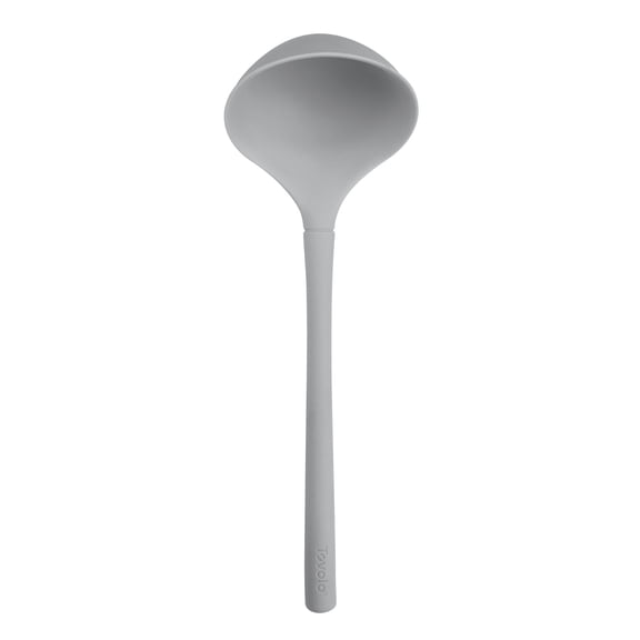 Tovolo Flex-Core Silicone Ladle, Deep Bowl, Precision Pour Lip, BPA-Free, Oyster Gray