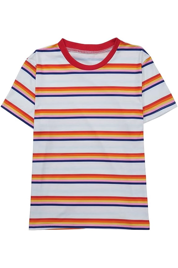Max Season 3 Striped Shirt Rainbow T Shirt Max Tshirt for Women Crop Top Outfit