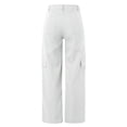 thumbnail image 6 of Fgnfyis Women Cargo Pants Mid Waist Three Pocket Cargo Trousers Casual Slim Fit Woven Pants for Women White XXL, 6 of 7