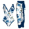 thumbnail image 1 of Gibobby Trajes de Natación para Mujer Traje de baño para mujer con bikini Maxi Wrap Dress Traje de baño con estampado floral Conjunto de traje de baño de(Azul claro,XL), 1 of 4