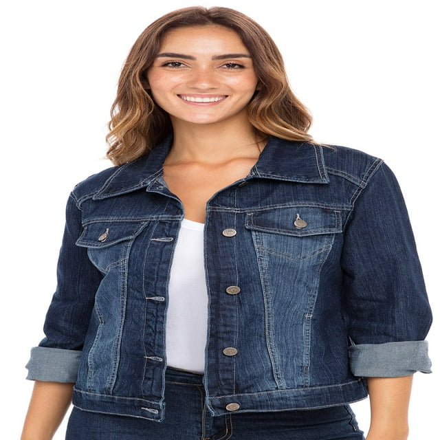 SKYLINEWEARS Women Denim Jacket Button UP Long Sleeve Ladies Stretch Trucker Jean Jackets