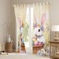 thumbnail image 4 of Feelyou Kawaii Rabbit Bunnies Black Out Curtains, Cartoon Eggs Curtains Pack of 2 (42x63 Each), Happy Western Easter Bedroom Curtains, Black Out Curtains Decor, 4 of 7
