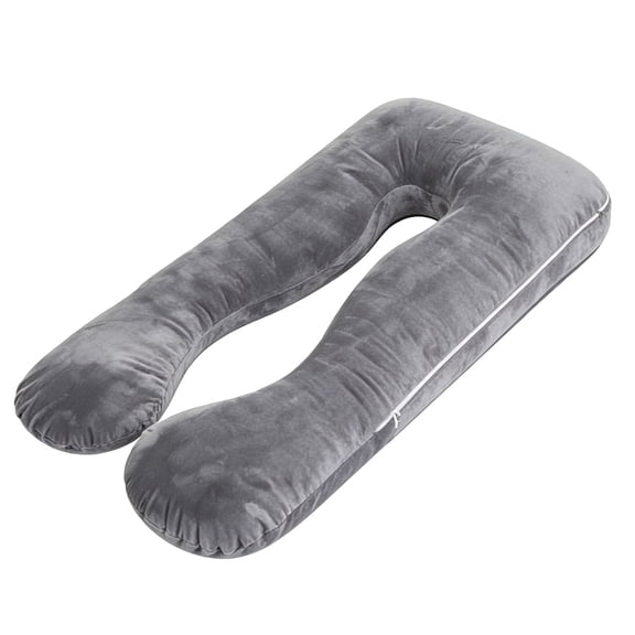 U-Shaped Pregnancy Pillow (49.2" x 28.3") - Full Body Maternity Support Pillow for Total Body Pain Relief, Grey