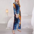 thumbnail image 3 of Logiee Galactic Dog Swirls Art Print Womens Pajamas Set,Long Sleeve Sleepwear,Button Down Lounge Set 2 Pieces,Soft Nightwear Pjs Set-XX-Large, 3 of 7