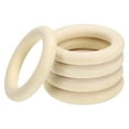 thumbnail image 1 of Unique Bargains 90mm Wooden Rings for Crafts, 5 Pack Natural Wood Rings Unfinished Wood Loop Circle, 1 of 8