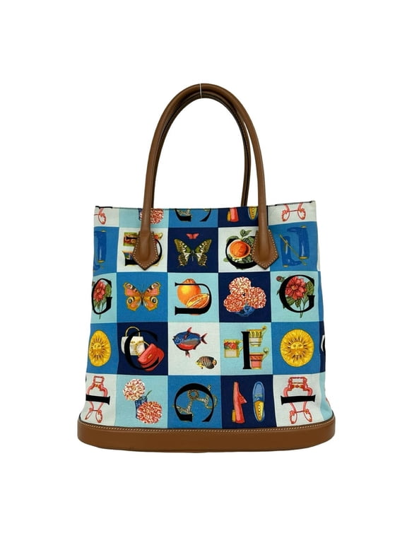 Pre-Owned GUCCI Vintage Old Gucci Simo Canvas Leather Tote Bag Handbag Multicolor 26773