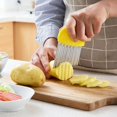 thumbnail image 6 of Wave Cutting Knife Potato Vegetable Fruit Melon Slicer French Fries Knife Cutter, 6 of 15