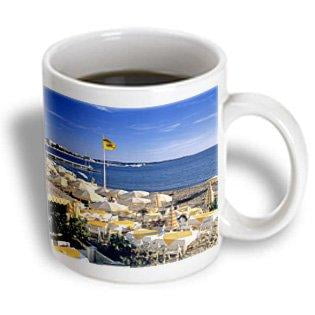 

3dRose France Cannes Beach on the Riviera Umbrellas - EU09 RER0009 - Ric Ergenbright Ceramic Mug 11-ounce