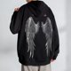 thumbnail image 1 of MHFRRA Sudadera con Capucha Unisex de Estilo Callejero con Diamantes de Imitación y Forro de Invierno de Gran Tamaño Negro, 1 of 3