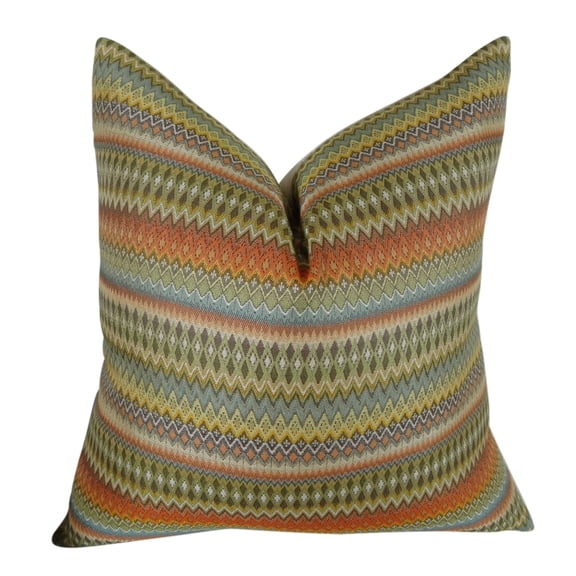 Plutus Zig Along Handmade Throw Pillow, (16" x 16")