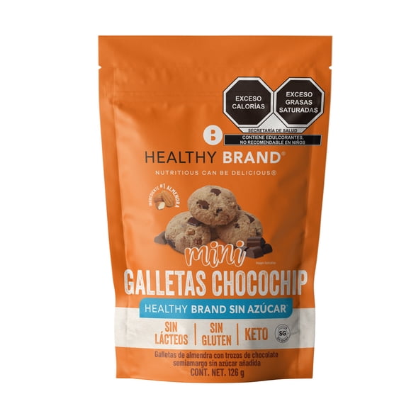 Galleta Chocochip Keto Mini 126 g HEALTHY BRAND Sin Gluten Sin Azucar Sin Lacteos Sin Soya