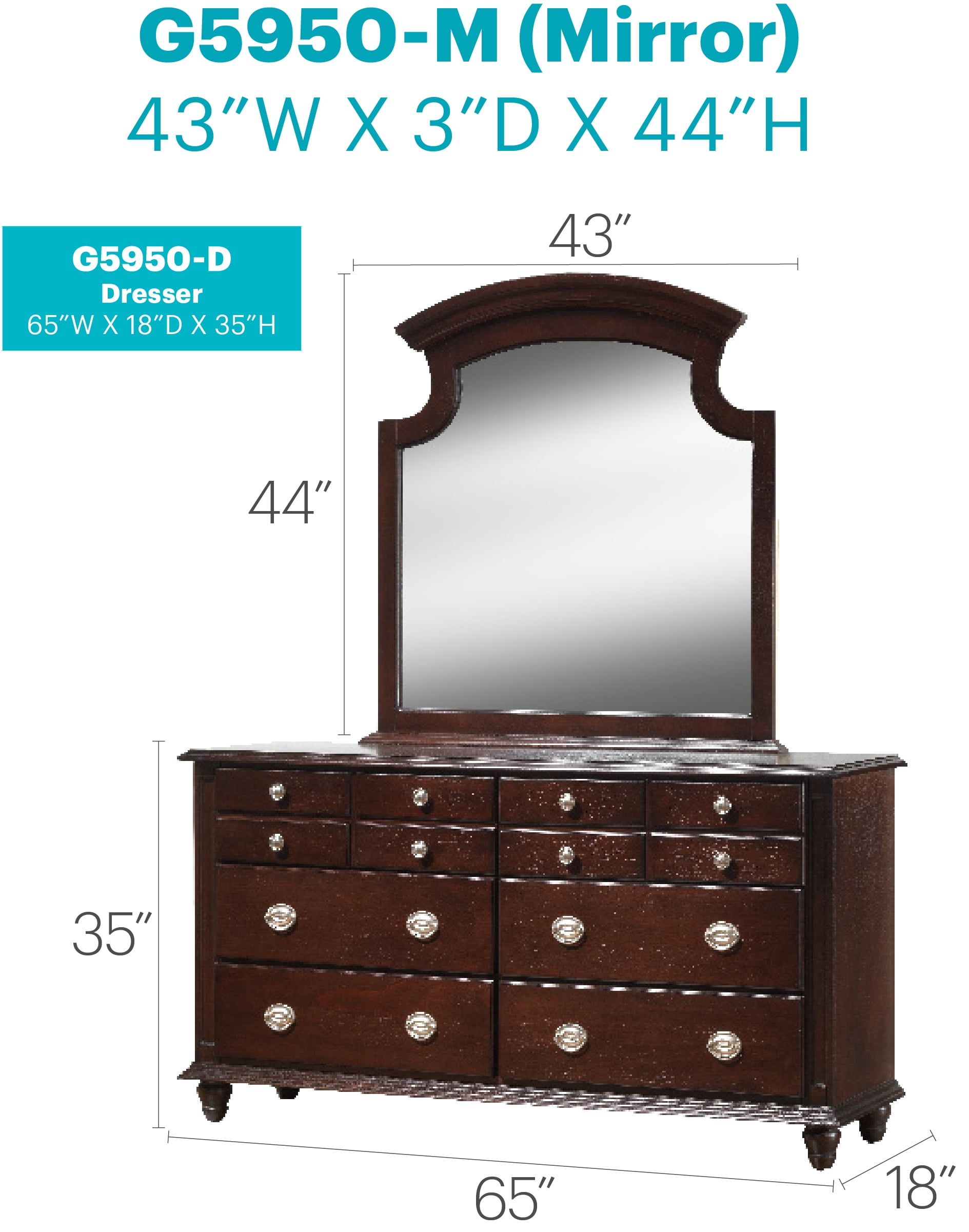 Glory Furniture Summit G5950-D Dresser , Cappuccino