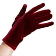 thumbnail image 5 of Bibifish Womens Gloves Elegant Velvet Gloves Solid Color Short Length Soft Fit Daily Wear Comfy Retro Style Party Wedding Gloves For Ladies, 5 of 6