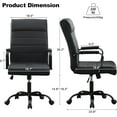 thumbnail image 3 of Office Desk Chair,Modern Leather Conference Room Chairs,High Back Ergonomic Home ofiice Chair,Adjustable Height Swivel Executive Computer Chair with Padded Seat and Armrest (Pure Black), 3 of 16
