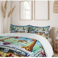 thumbnail image 6 of Ambesonne Humorous Duvet Cover Set, Funny Chaos Bath Animals, Queen, Sea Green Blue and Mustard, 6 of 6