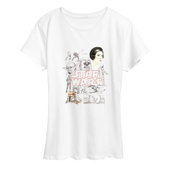 Star Wars - Sketch Art Women's Short Sleeve Graphic T-Shirt